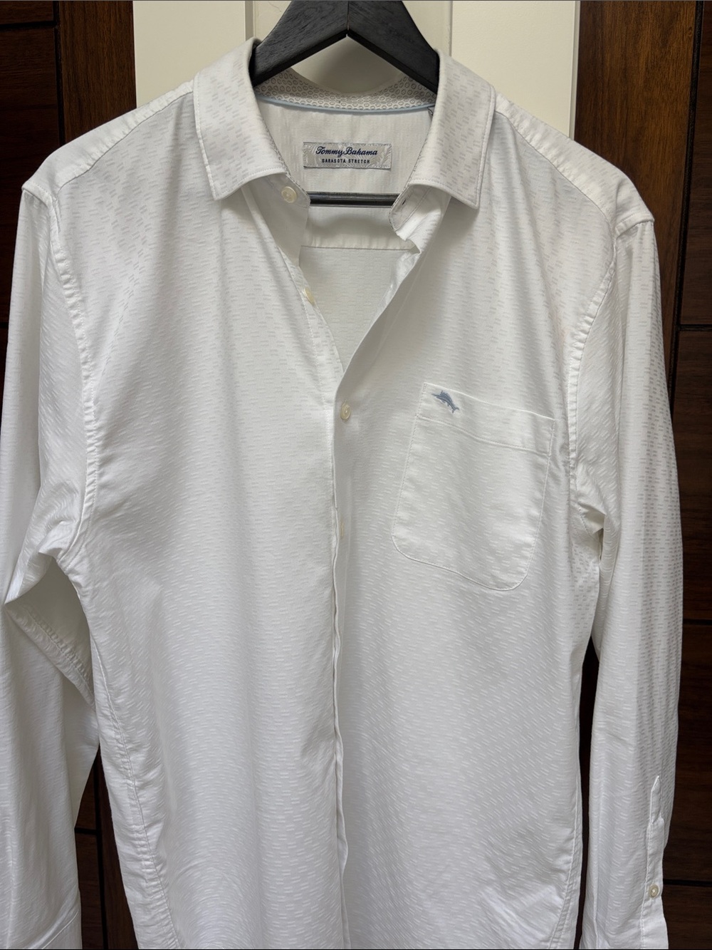Tommy Bahama White Long-Sleeve Casual Button-Down Shirt